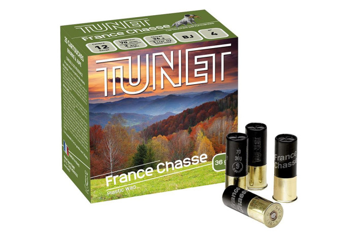 Boite x25 - Cartouche De Chasse Tunet France Chasse - 36g - Calibre 12 - Pb5